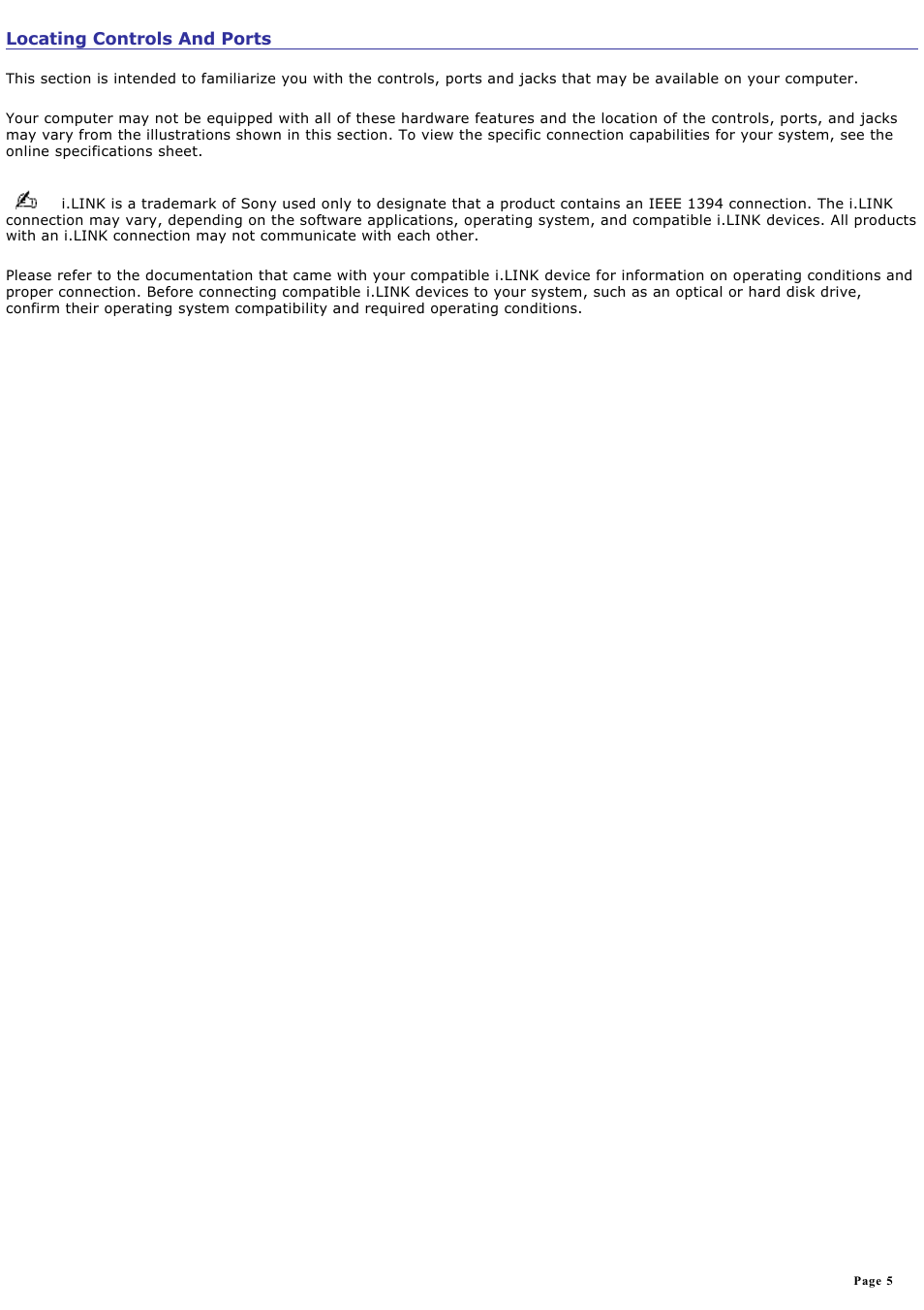 Locating controls and ports | Sony PCV-RXA842 User Manual | Page 5 / 97
