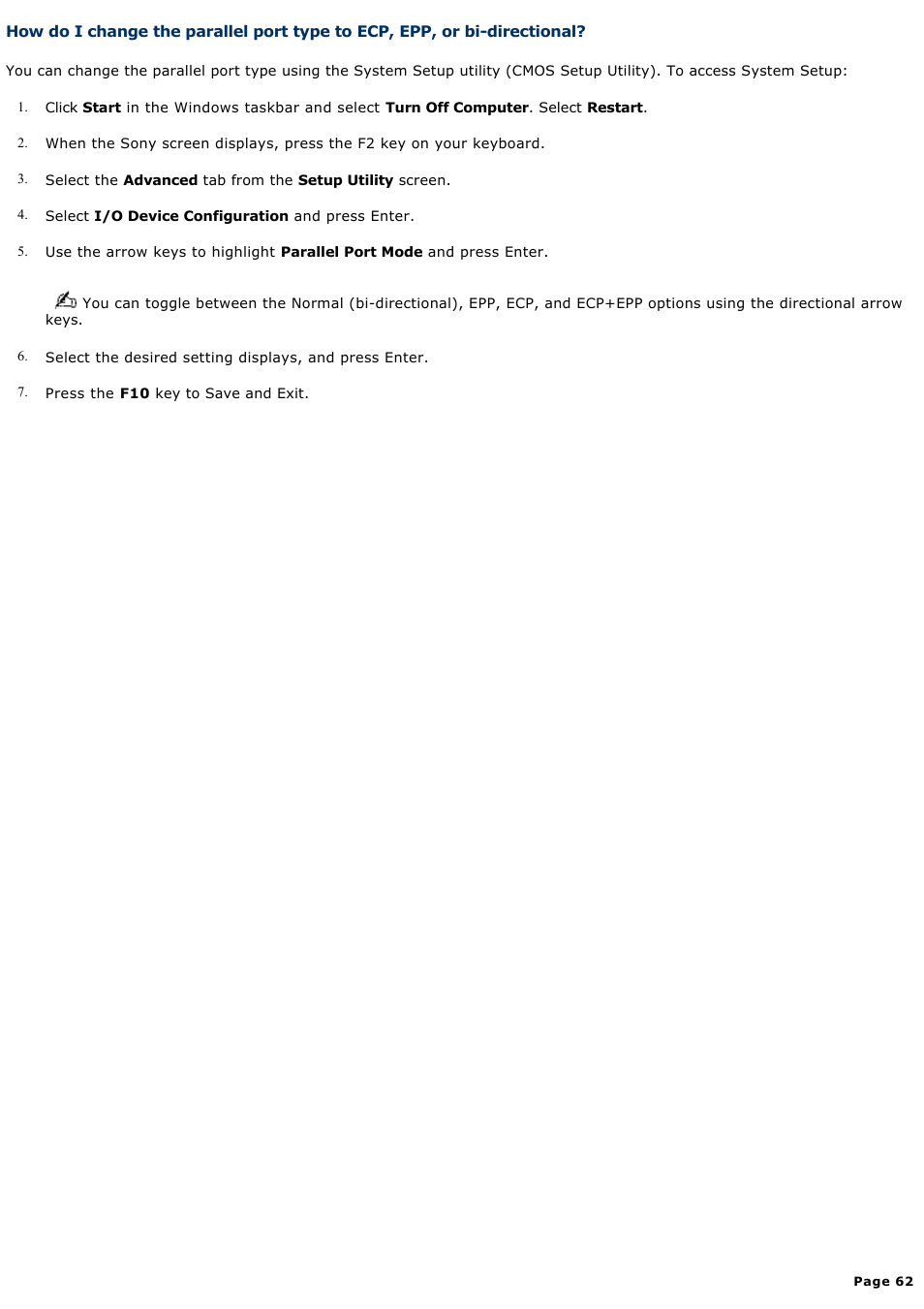 Sony PCV-RXA842 User Manual | Page 62 / 97
