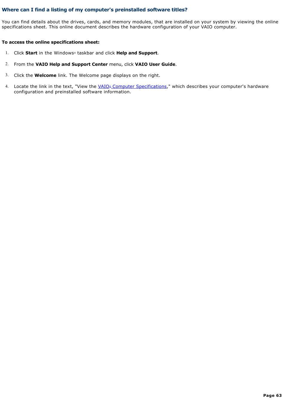 Sony PCV-RXA842 User Manual | Page 63 / 97