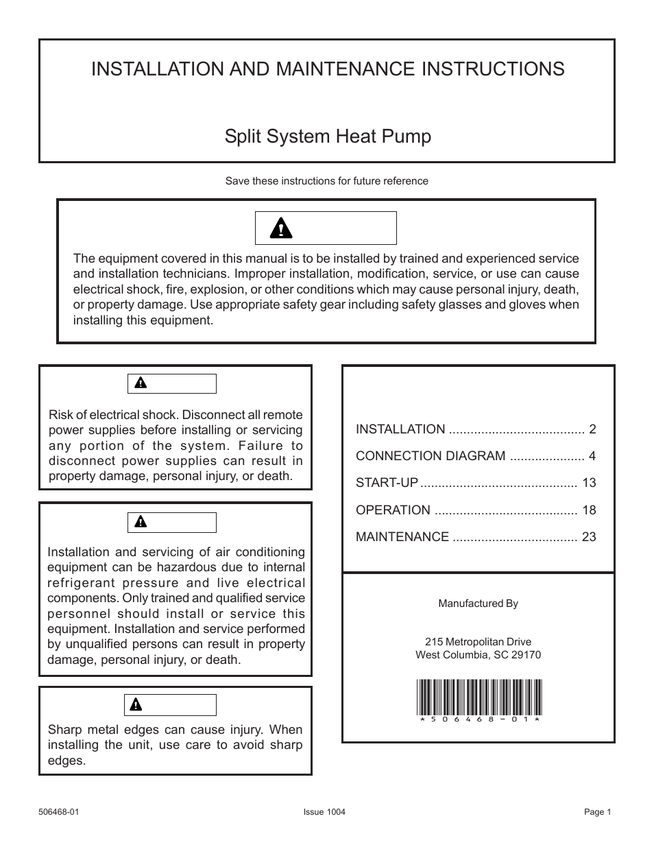 Allied Air Enterprises 4HP16LT User Manual | 30 pages