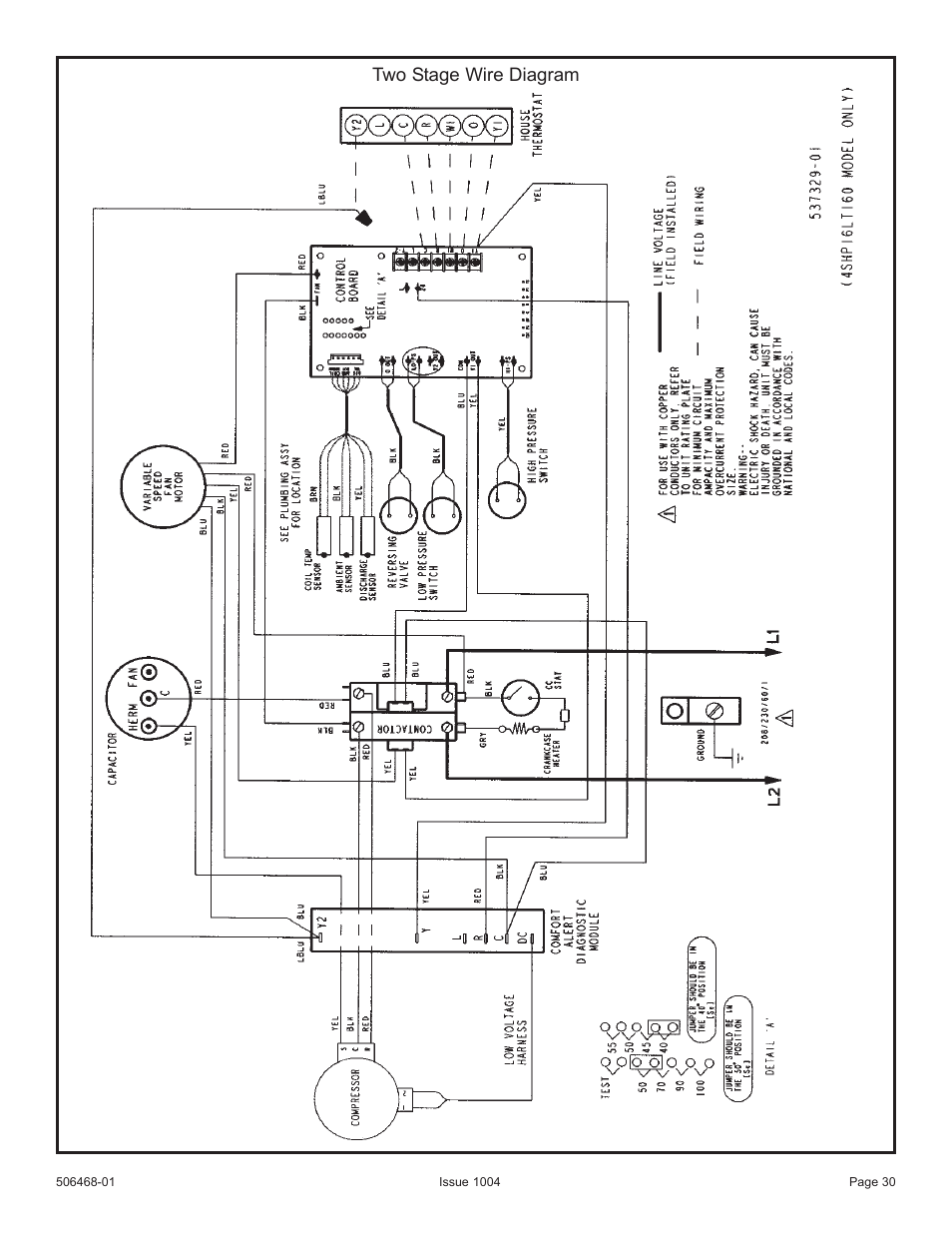 Two stage wire diagram | Allied Air Enterprises 4HP16LT User Manual | Page 30 / 30