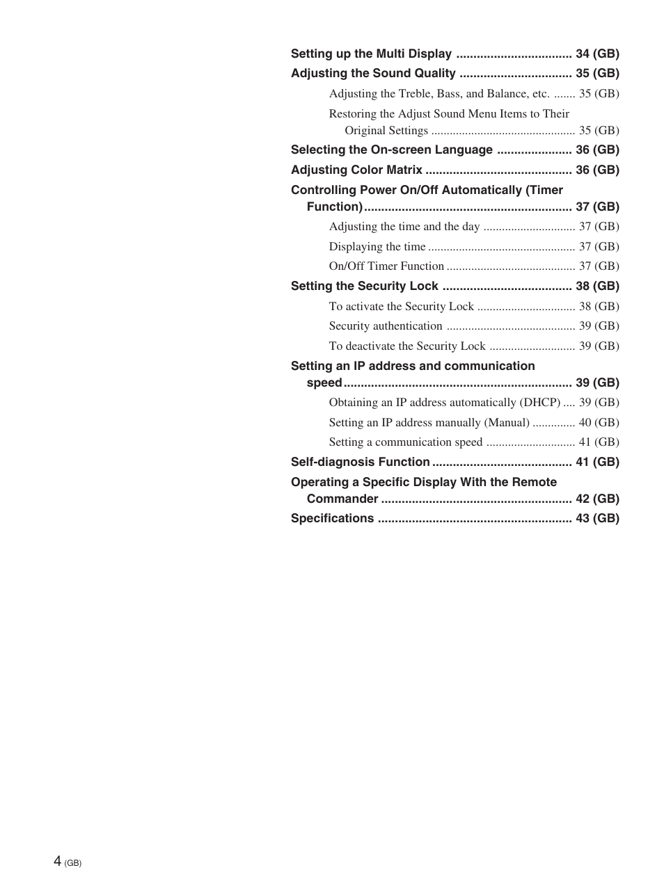 Sony FWD-32LX1R User Manual | Page 4 / 45