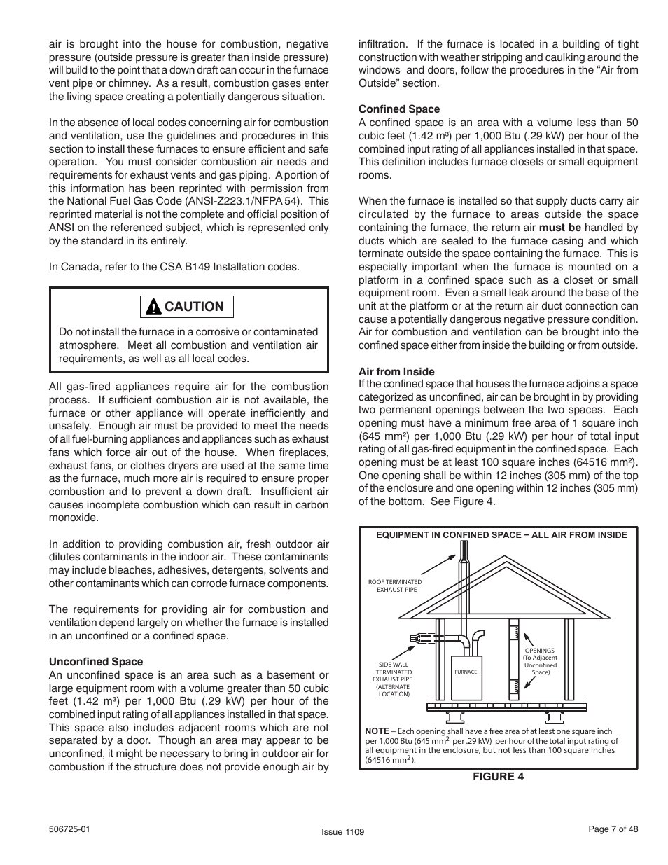 Caution | Allied Air Enterprises A95DF User Manual | Page 7 / 48