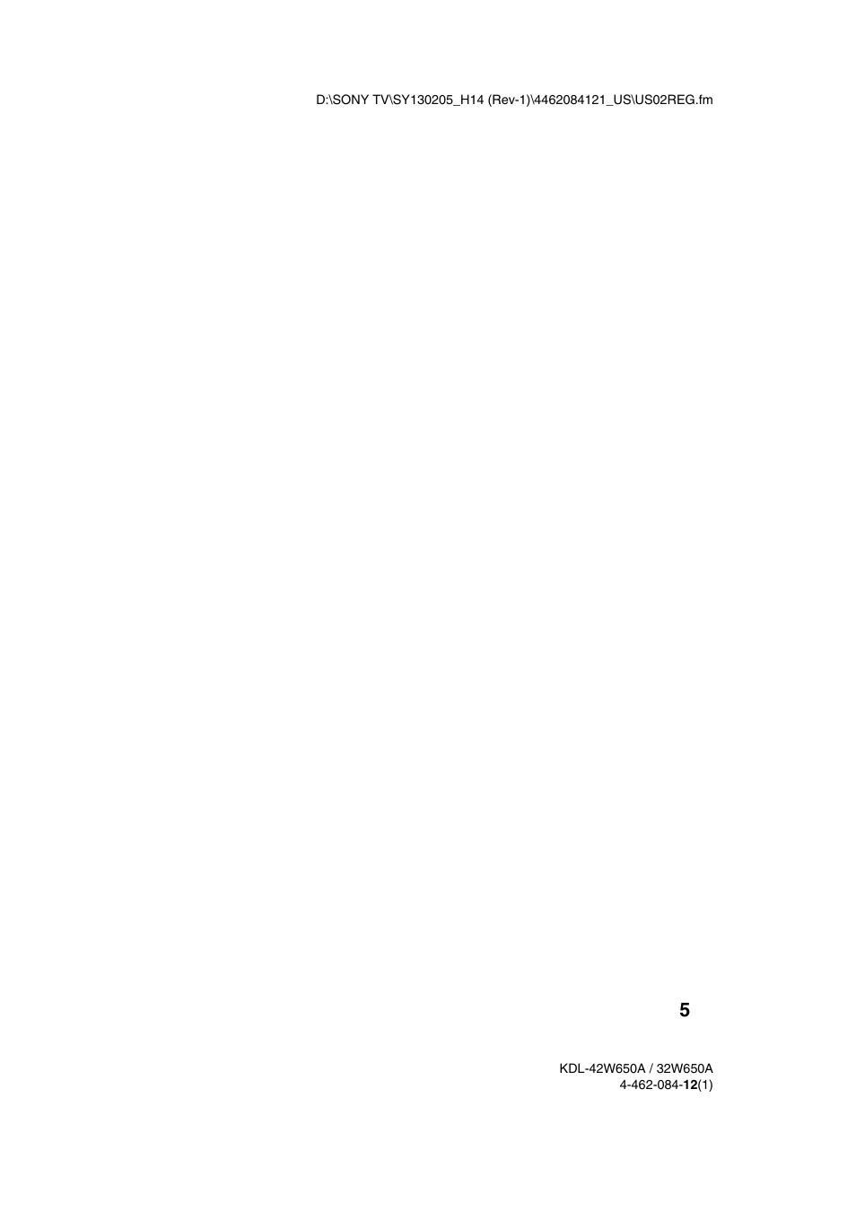 Sony KDL-32W650A User Manual | Page 5 / 48