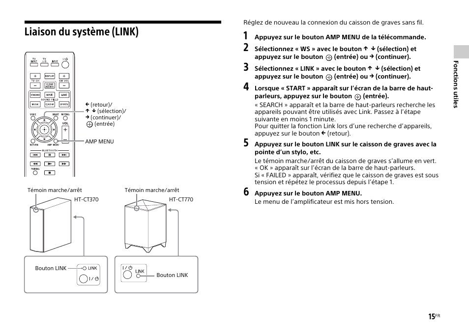 Liaison du système (link) | Sony HT-CT770 User Manual | Page 43 / 96