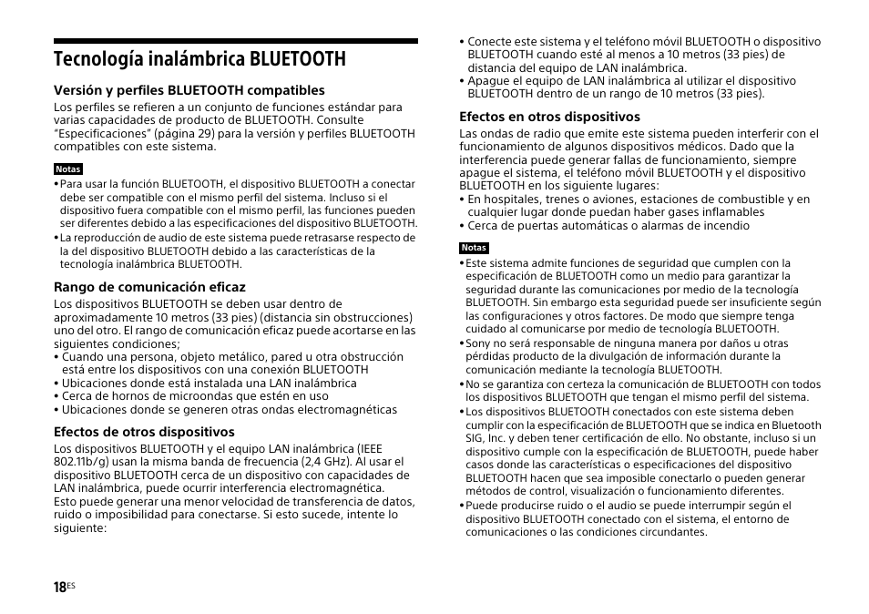 Tecnología inalámbrica bluetooth | Sony HT-CT770 User Manual | Page 78 / 96