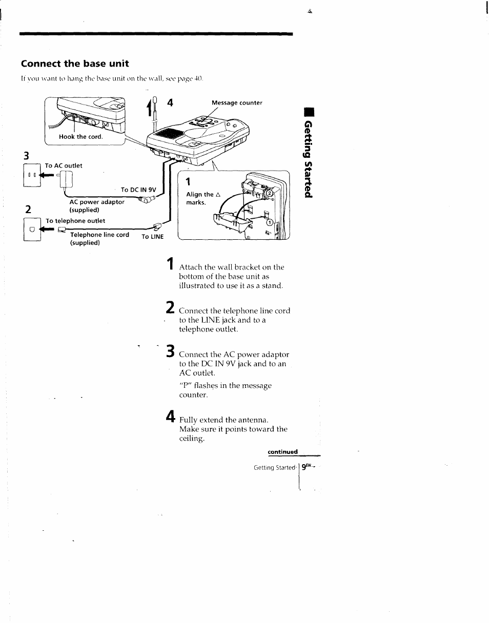 Connect the base unit | Sony SPP-A700 User Manual | Page 9 / 92