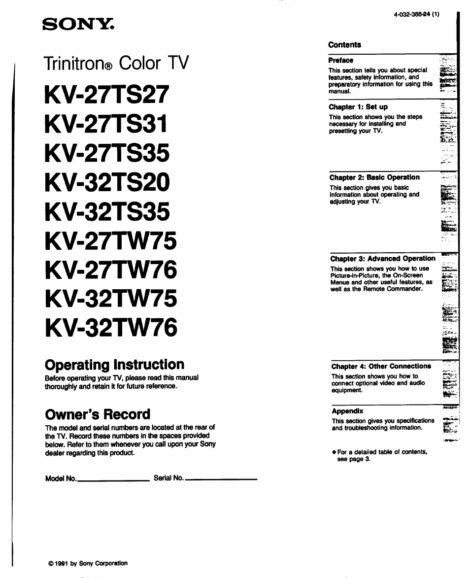 Sony KV-32TS35 User Manual | 48 pages