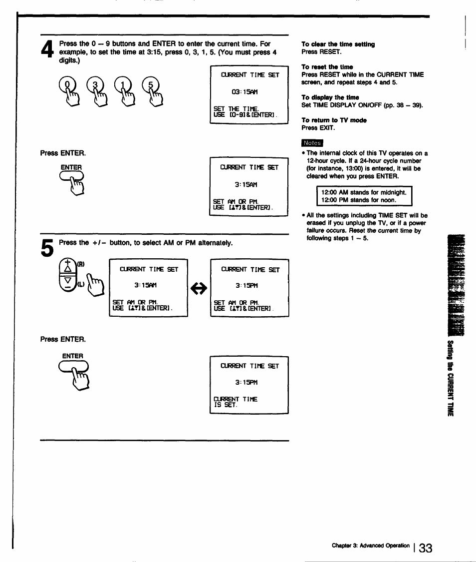 Press enter | Sony KV-32TS35 User Manual | Page 33 / 48