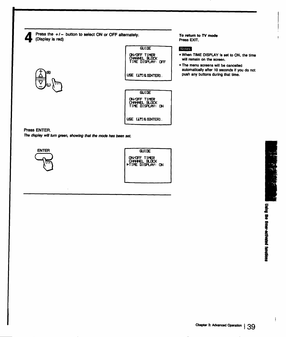 Press enter | Sony KV-32TS35 User Manual | Page 39 / 48