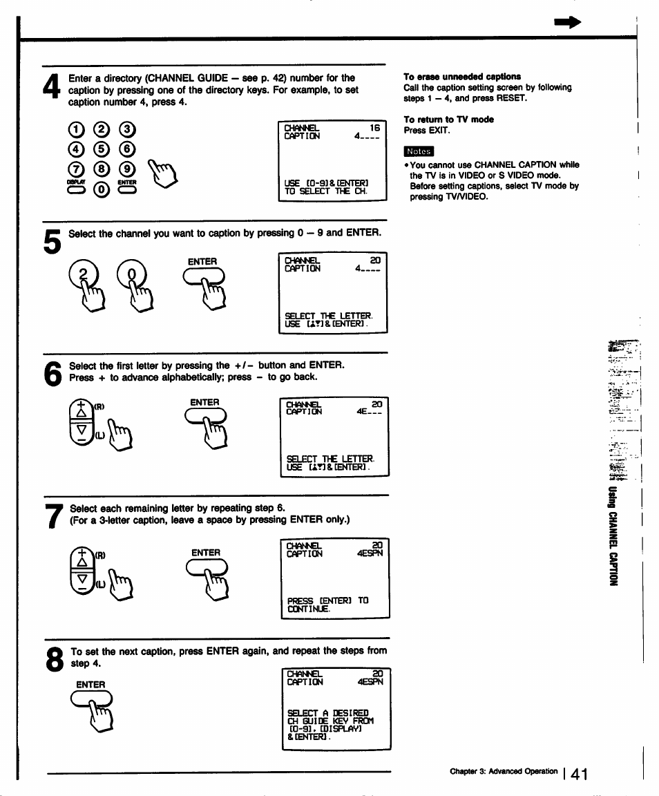 Select each remaining letter by repeating step 6, Q ® (9) | Sony KV-32TS35 User Manual | Page 41 / 48