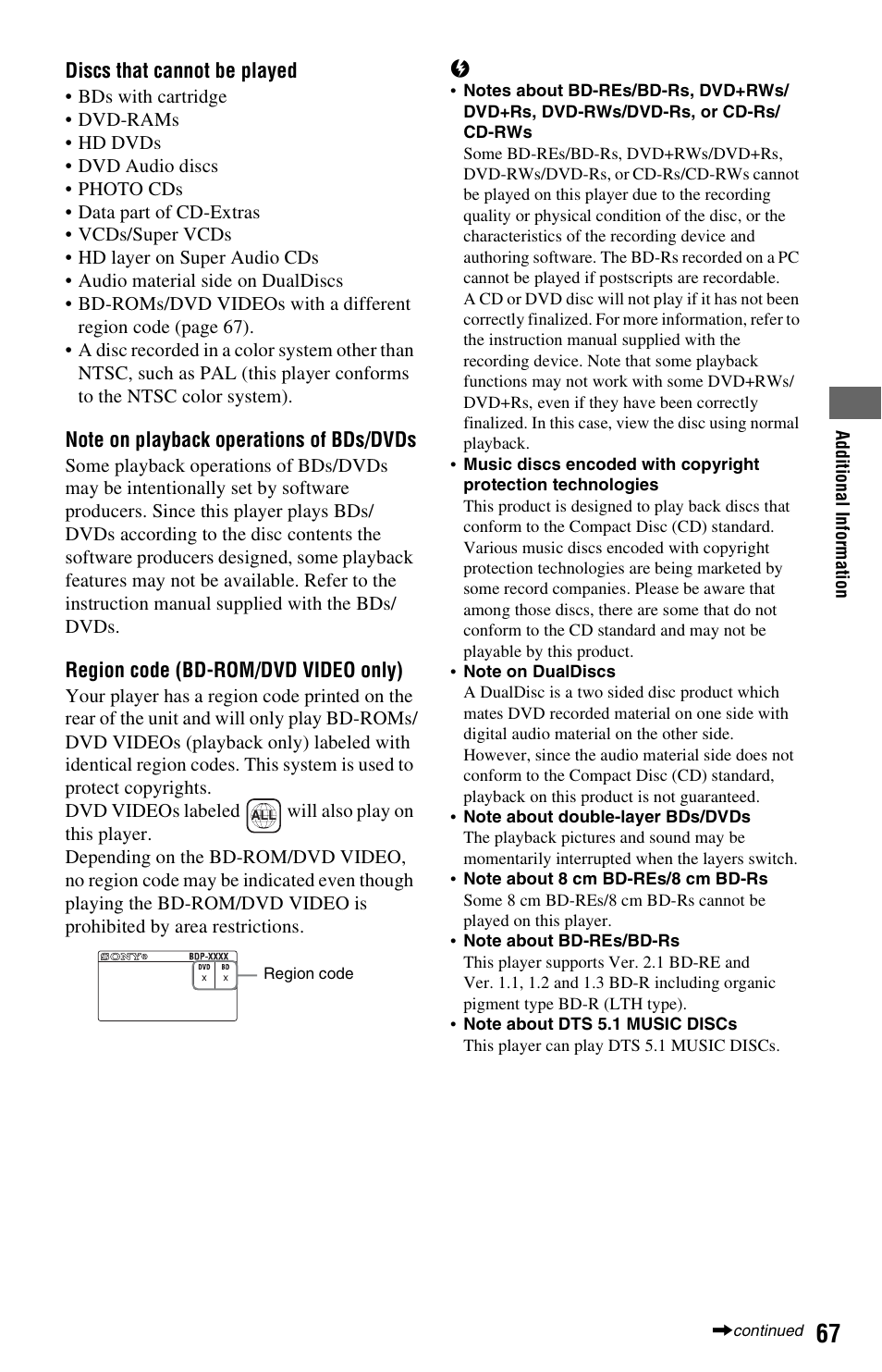 Sony BDP-S560 User Manual | Page 67 / 87