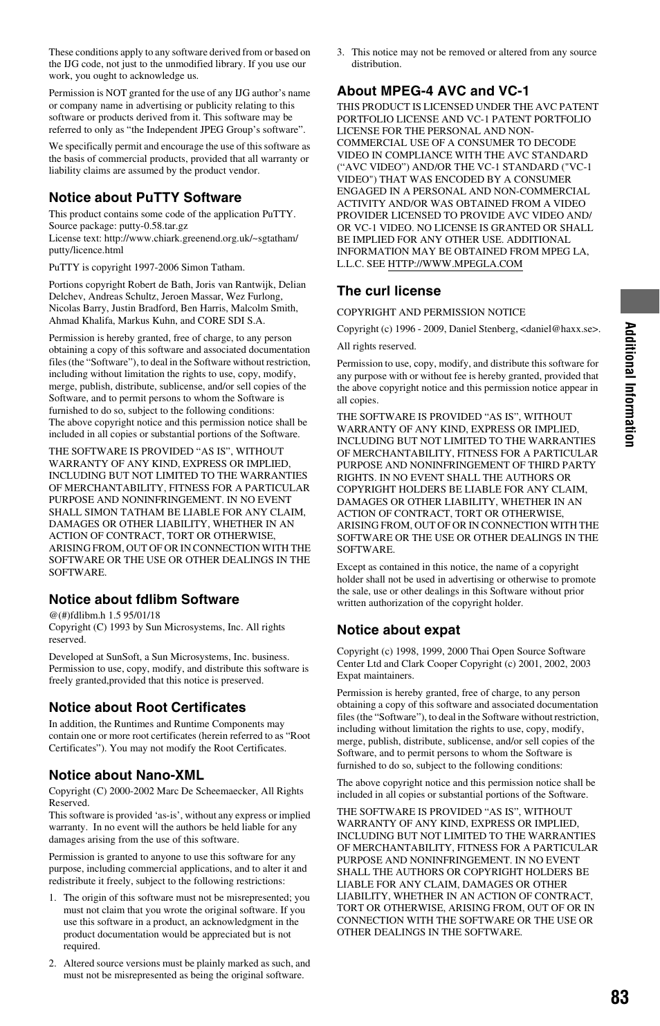 Sony BDP-S560 User Manual | Page 83 / 87