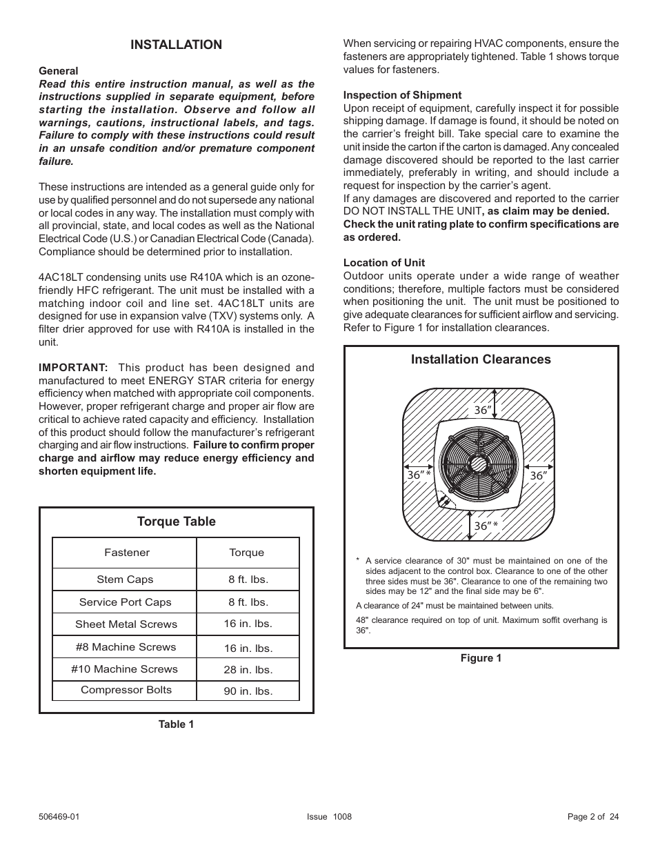 Allied Air Enterprises 4AC18LT User Manual | Page 2 / 24