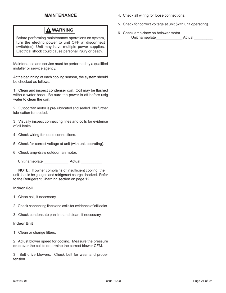Allied Air Enterprises 4AC18LT User Manual | Page 21 / 24