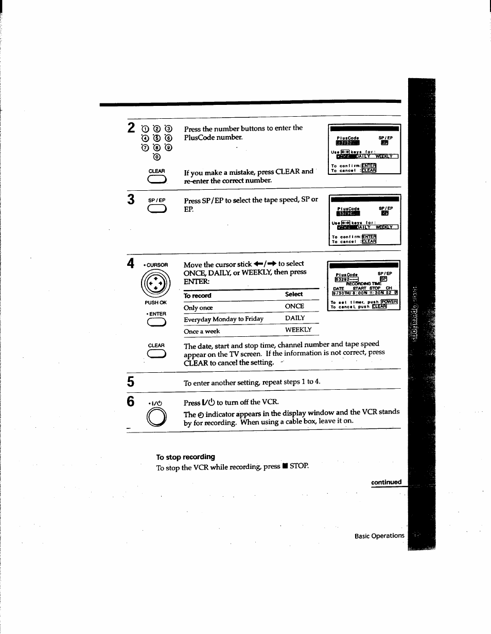 To stop recording, Continued | Sony SLV-M91HF User Manual | Page 13 / 80