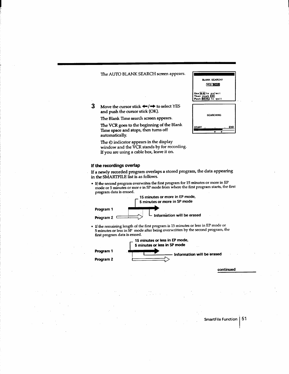 If the recordings overlap | Sony SLV-M91HF User Manual | Page 51 / 80