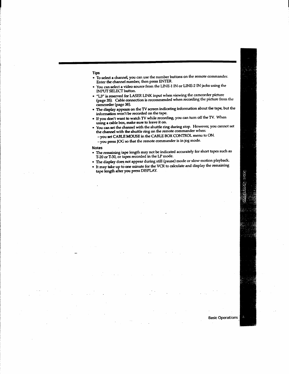 Tips, Notes | Sony SLV-M91HF User Manual | Page 9 / 80