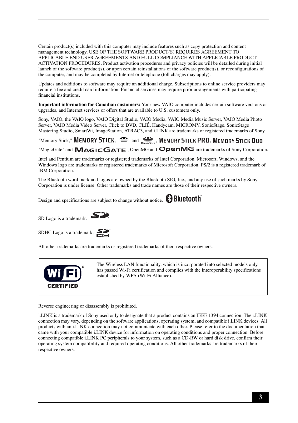 Sony VGN-BX760 User Manual | Page 3 / 20