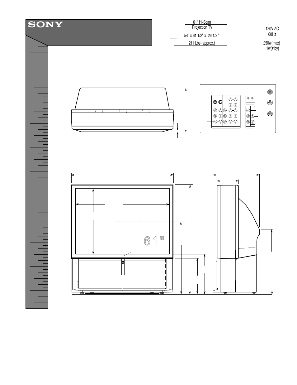 Sony KP-61HS20 User Manual | 1 page