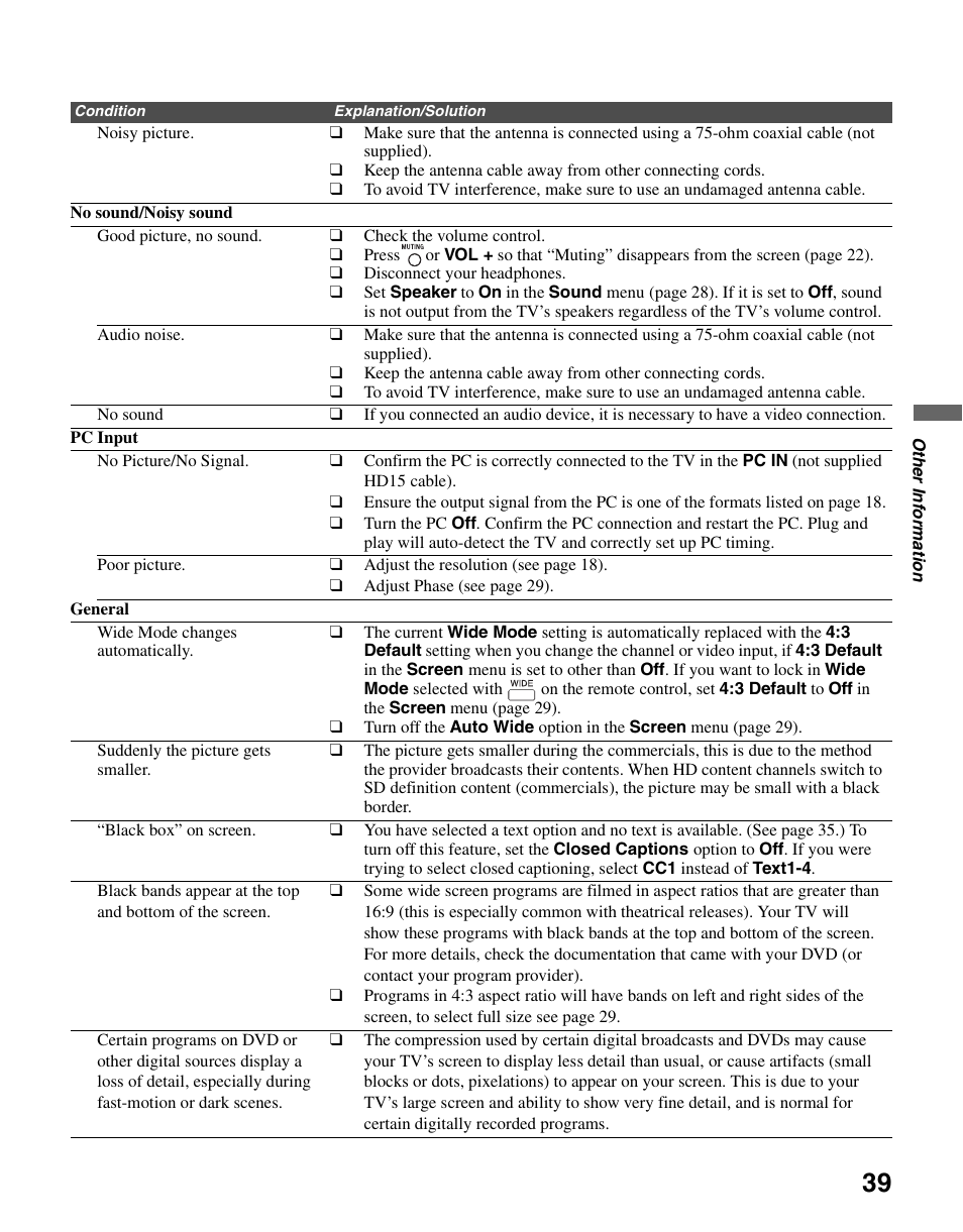 Sony KDL-26M3000 User Manual | Page 39 / 48