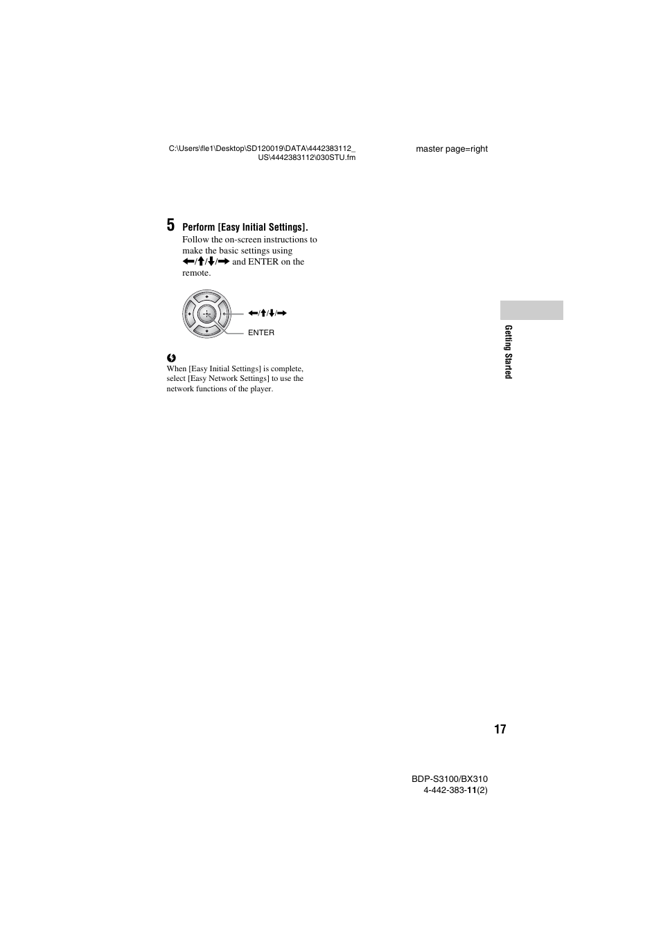 Sony BDP-S3100 User Manual | Page 17 / 44