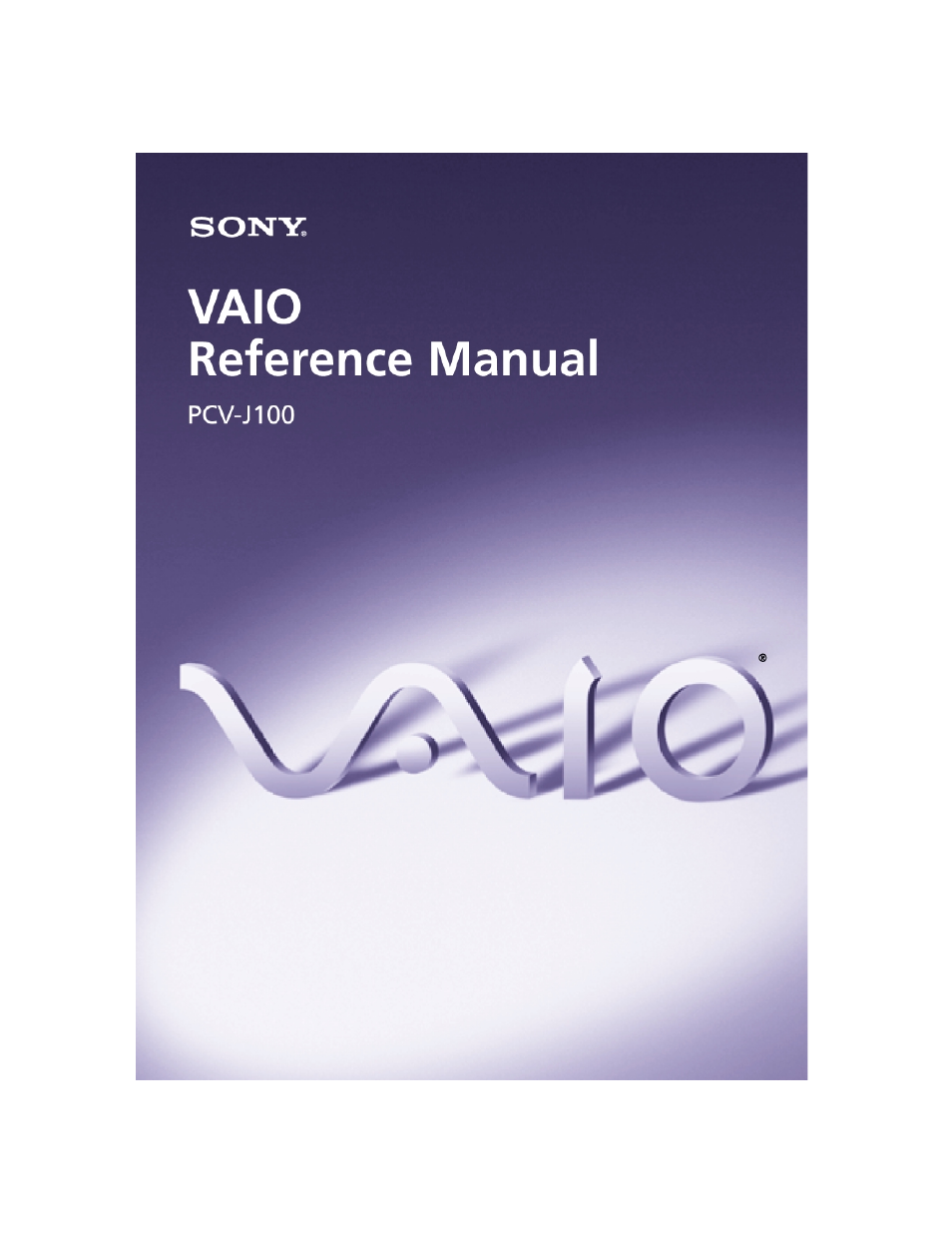 Sony PCV-J100 User Manual | 114 pages