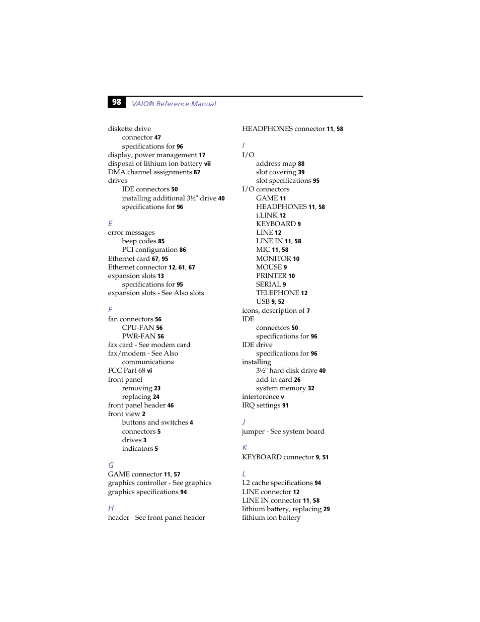 Sony PCV-J100 User Manual | Page 112 / 114