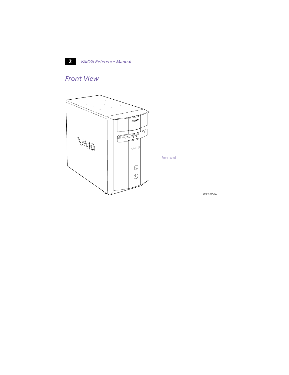 Front view | Sony PCV-J100 User Manual | Page 16 / 114