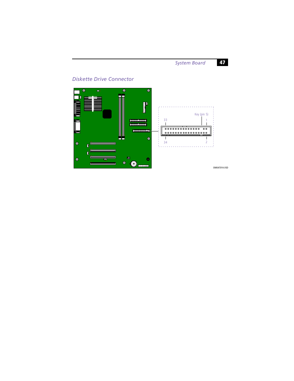 Diskette drive connector, 47 diskette drive connector | Sony PCV-J100 User Manual | Page 61 / 114