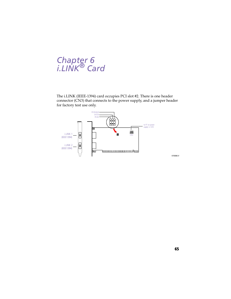 I.link® card, Chapter 6 — i.link, Chapter 6 i.link | Card | Sony PCV-J100 User Manual | Page 79 / 114