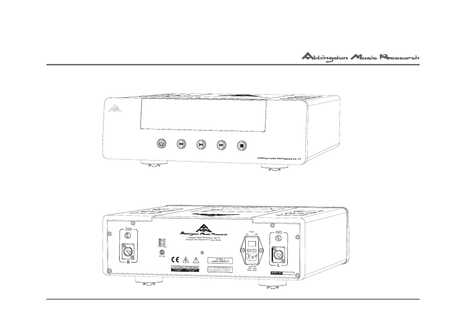 Section 1 - unpacking and setup, Figure 1.1 - front panel of the cd-77, Figure 1.2 - rear panel of the cd-77 | Abbingdon Music Research Compact Disk Processor CD-77 User Manual | Page 11 / 39