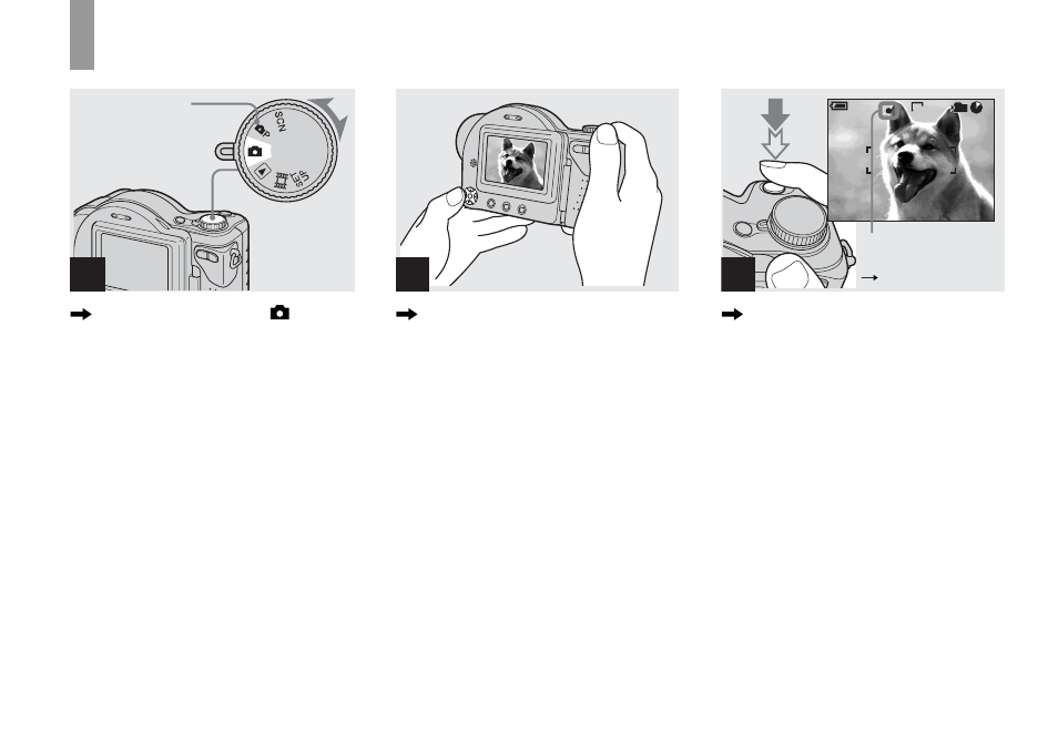 Basic still image shooting — auto adjustment mode, Basic still image shooting, Auto adjustment mode | Sony MVC-CD350 User Manual | Page 22 / 120