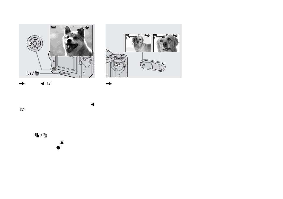 Checking the last image you shot — quick review, Using the zoom feature, Checking the last image you shot | Quick review, Press b ( 7 ) on the control button | Sony MVC-CD350 User Manual | Page 24 / 120