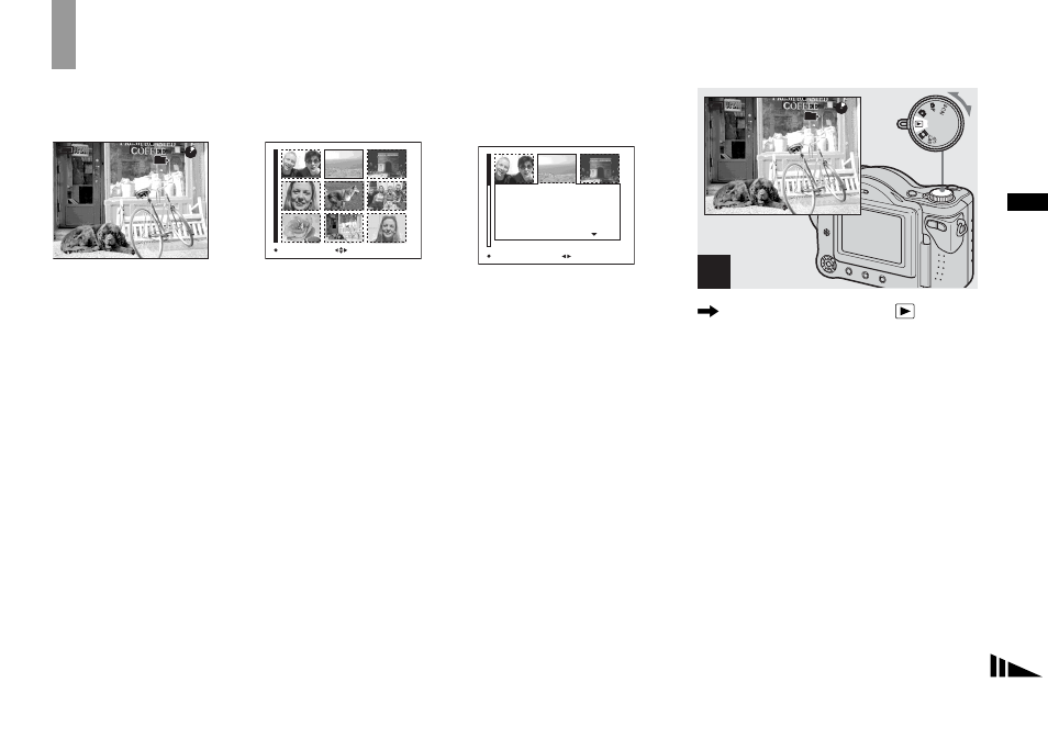 Viewing still images, Viewing images on the lcd screen of your camera, Viewing images on the lcd screen of your | Camera, Viewing single images, Set the mode dial to , and turn on the power | Sony MVC-CD350 User Manual | Page 31 / 120