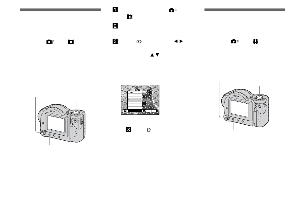 Setting the distance to the subject, Adjusting the exposure, Focus preset | Ev adjustment | Sony MVC-CD350 User Manual | Page 46 / 120