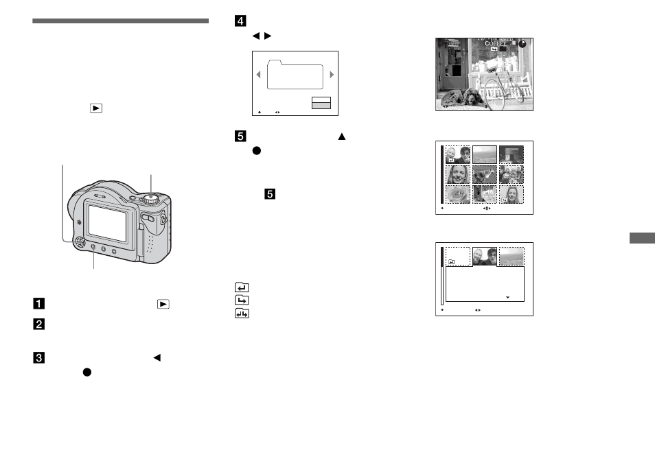 Advanced still image viewing, Selecting the folder and playing back images, Selecting the folder and playing back | Images — folder, Folder, When multiple folders are created in the disc | Sony MVC-CD350 User Manual | Page 59 / 120
