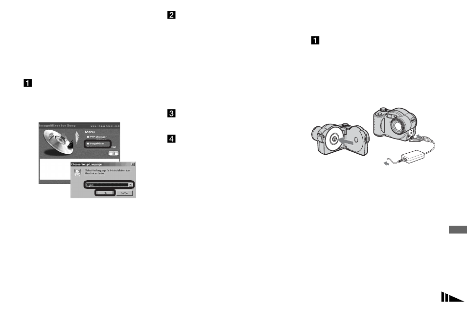 Installing “imagemixer, Connecting the camera to your computer, Computer | Sony MVC-CD350 User Manual | Page 83 / 120
