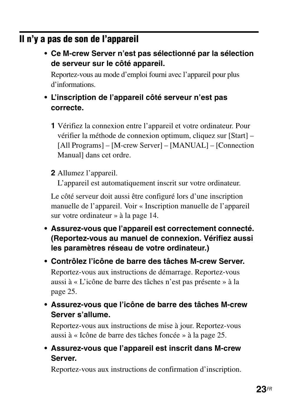 Il n’y a pas de son de l’appareil | Sony NAS-CZ1 User Manual | Page 46 / 264