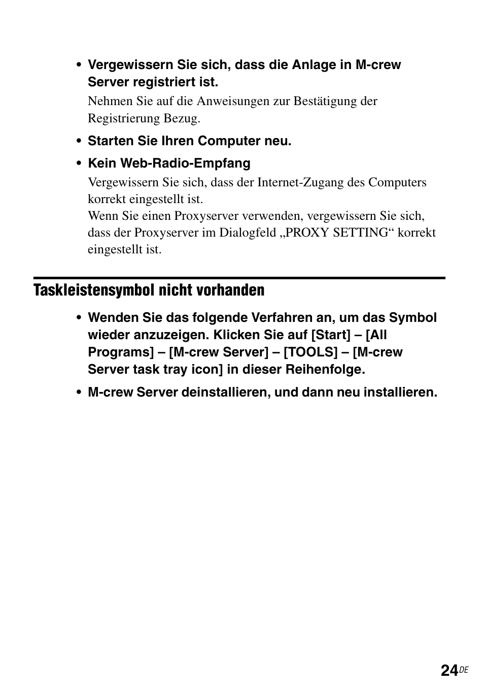 Taskleistensymbol nicht vorhanden | Sony NAS-CZ1 User Manual | Page 95 / 264