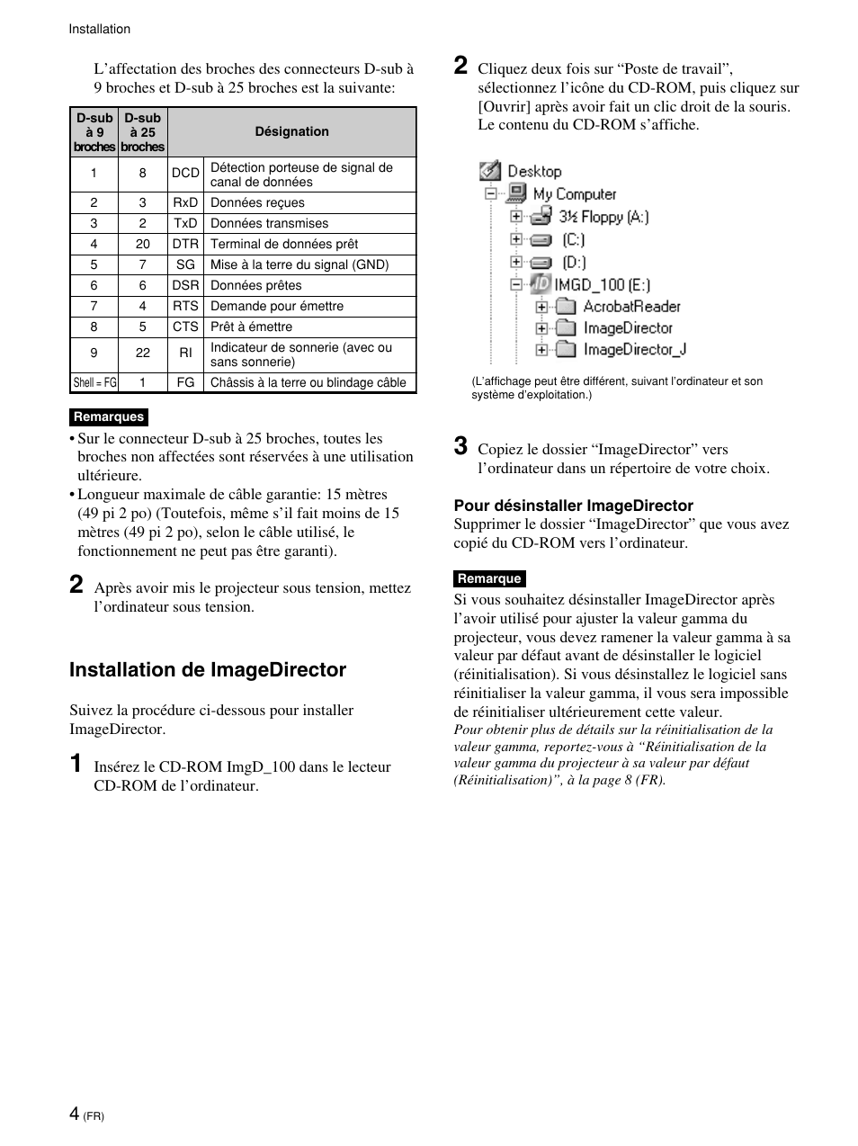 Installation de imagedirector | Sony VPL-VW12HT User Manual | Page 14 / 58