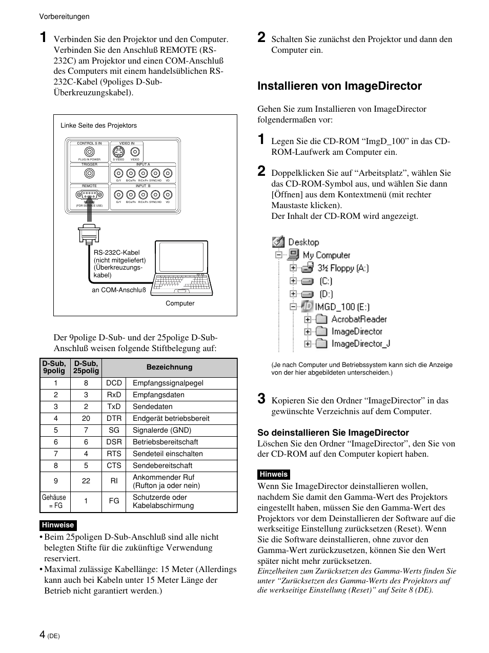 Installieren von imagedirector | Sony VPL-VW12HT User Manual | Page 23 / 58