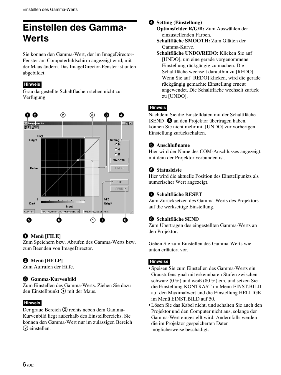 Einstellen des gamma- werts | Sony VPL-VW12HT User Manual | Page 25 / 58