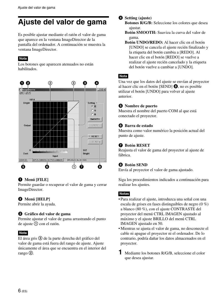 Ajuste del valor de gama | Sony VPL-VW12HT User Manual | Page 36 / 58