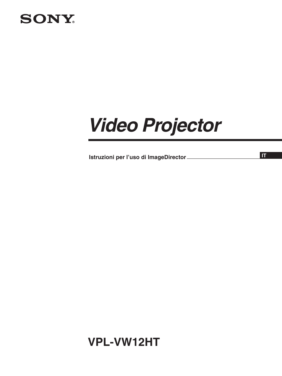 Istruzioni per l’uso di imagedirector, Video projector | Sony VPL-VW12HT User Manual | Page 40 / 58