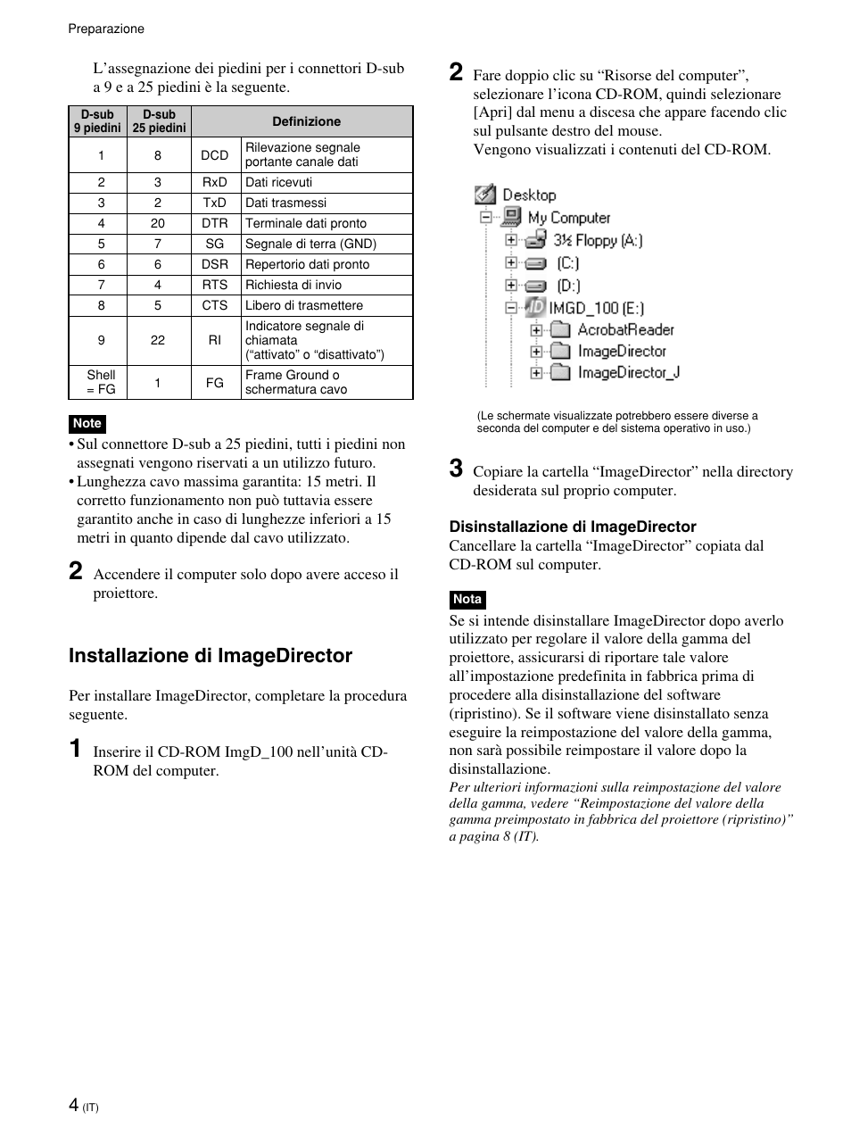 Installazione di imagedirector | Sony VPL-VW12HT User Manual | Page 43 / 58