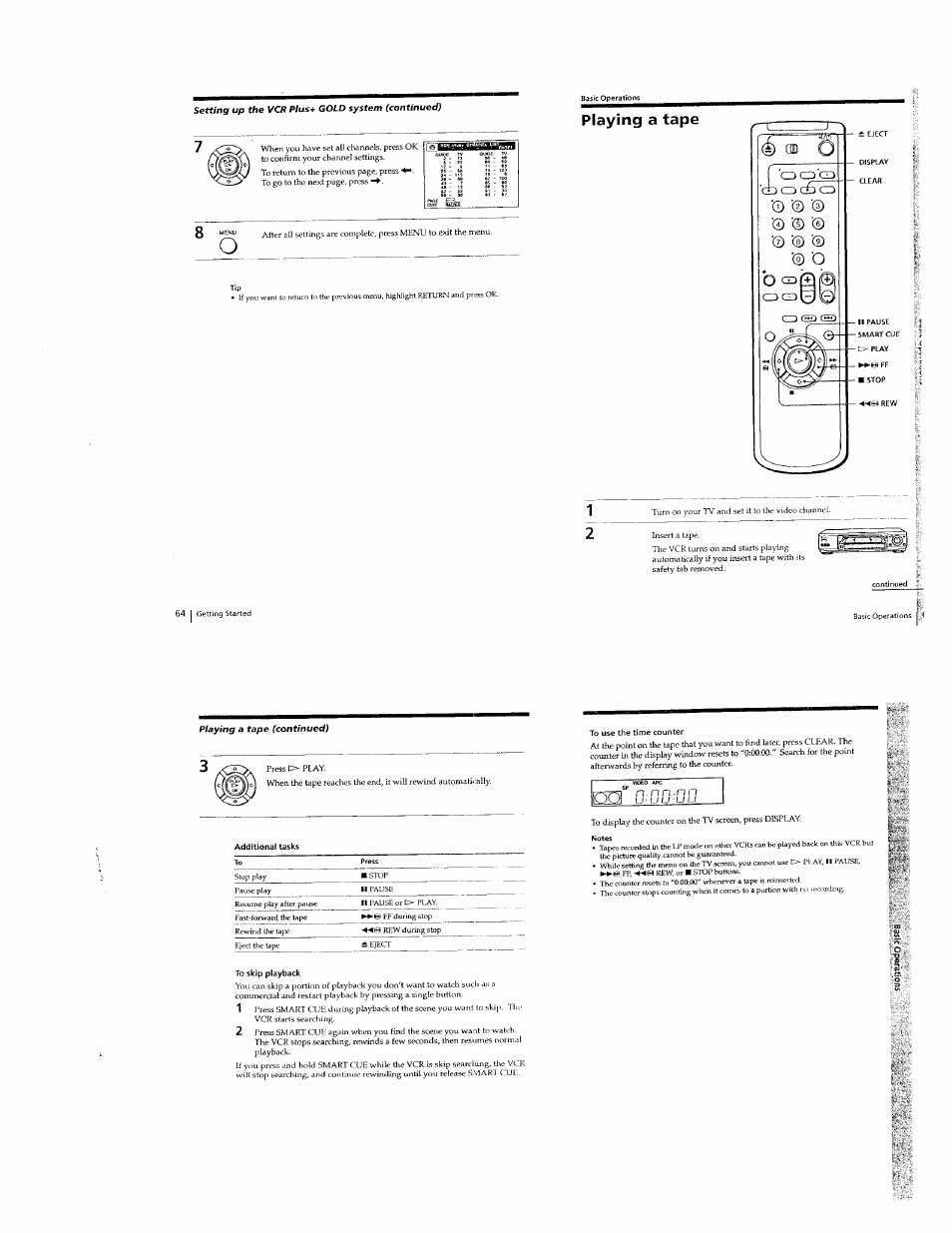 Playing a tape | Sony SLV-789HF User Manual | Page 20 / 31