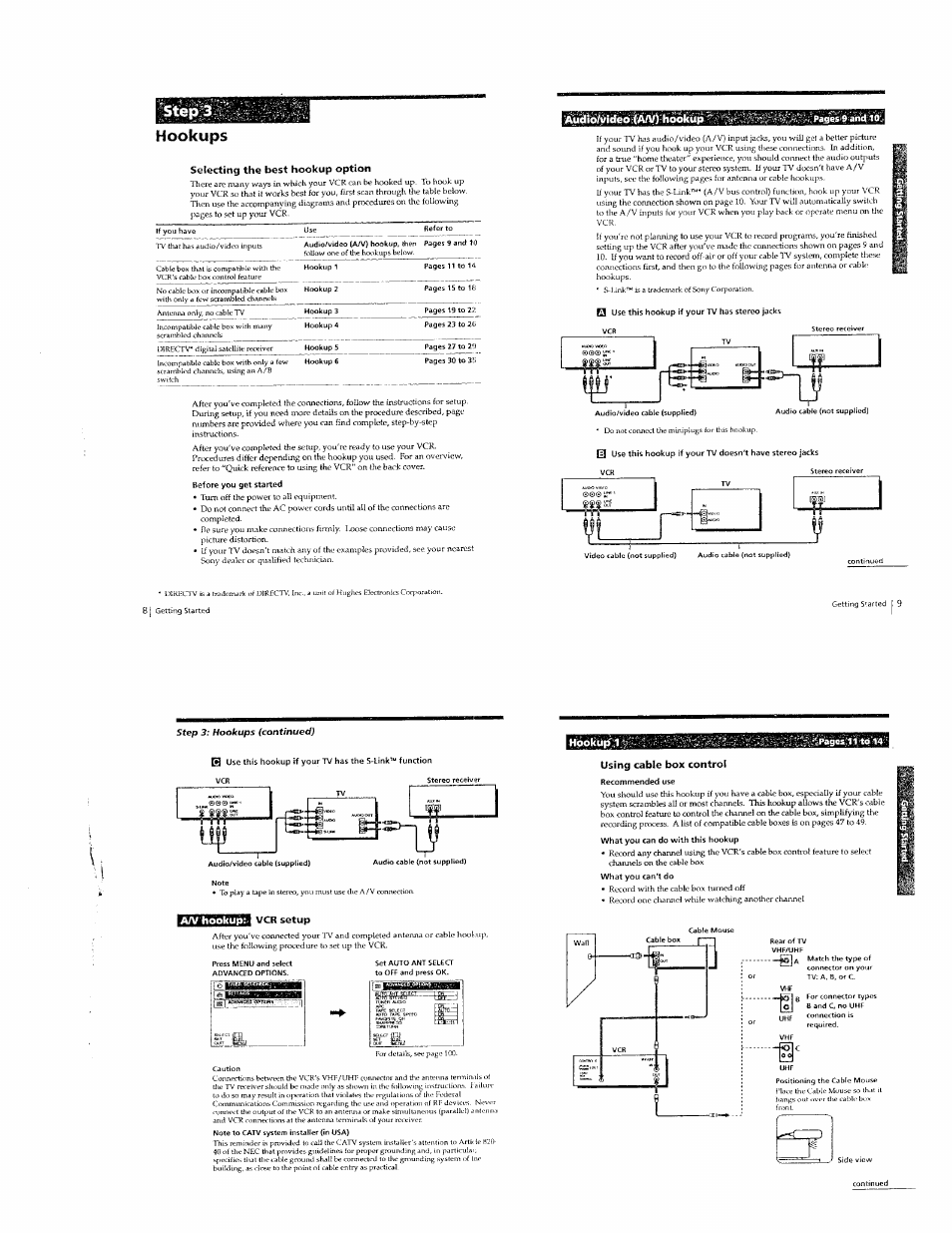 Hookups, Hookup, Aa/ hookup | Sony SLV-789HF User Manual | Page 6 / 31