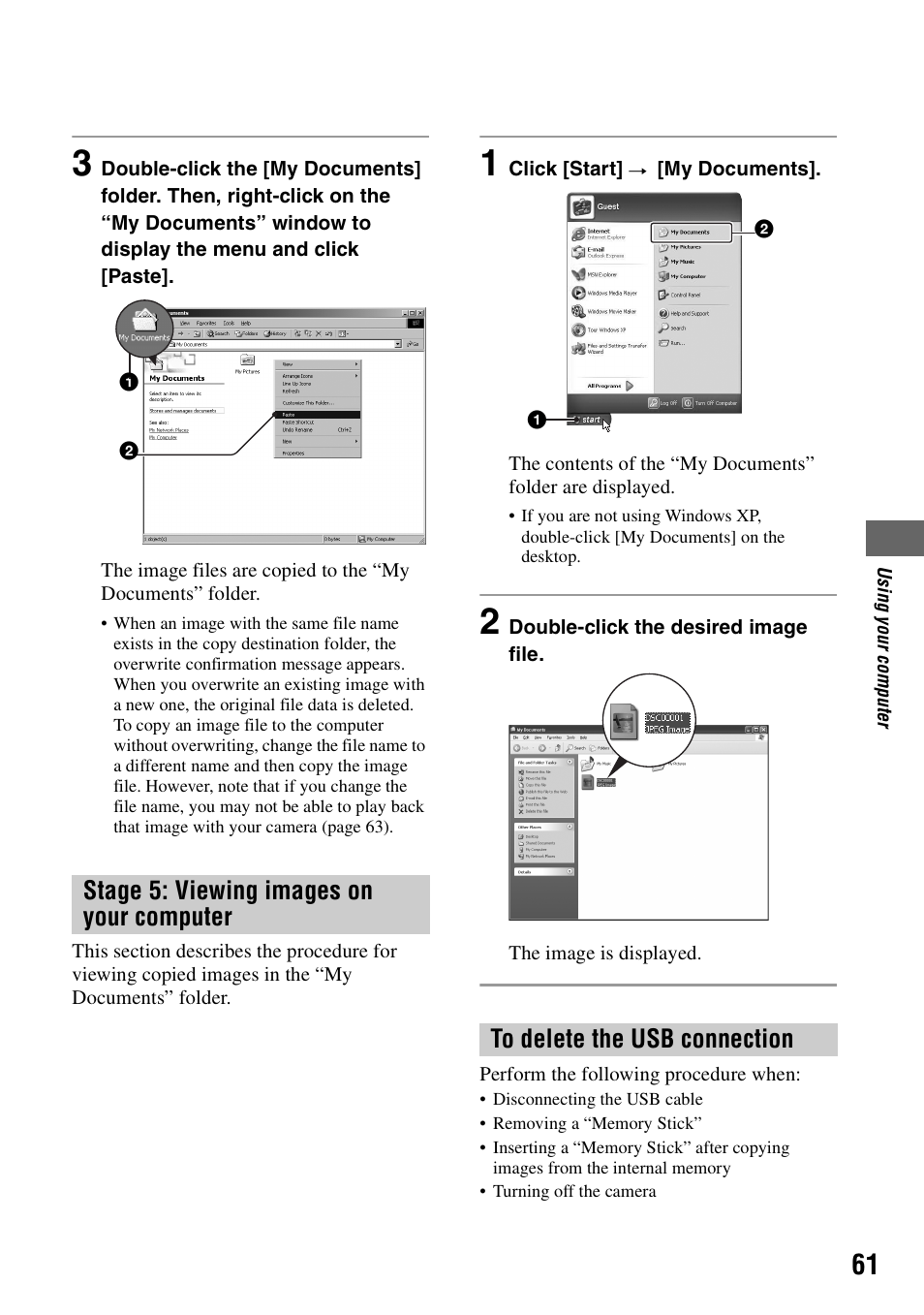 Stage 5: viewing images on your computer | Sony DSC-W5 User Manual | Page 61 / 99