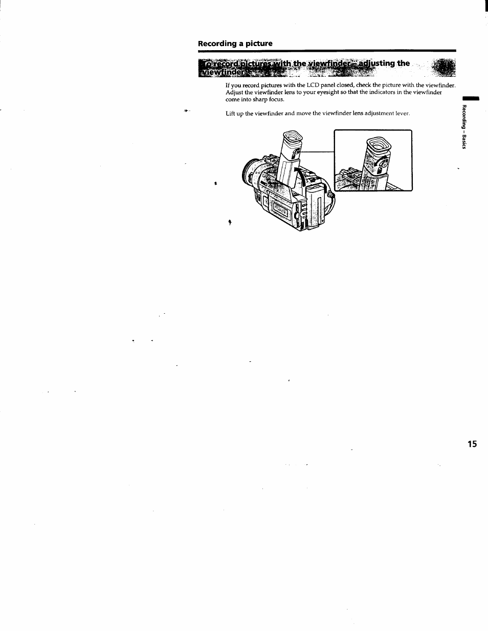 Jsting the | Sony DCR-TRV103 User Manual | Page 15 / 84